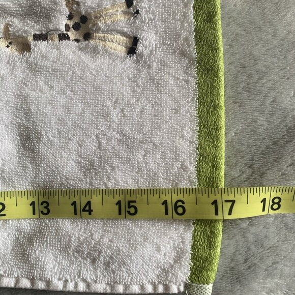 Casaba Kids Animals Zebra Monkey Giraffe Palm Embroidered Towel Bath Set of 3 - Picture 6 of 10